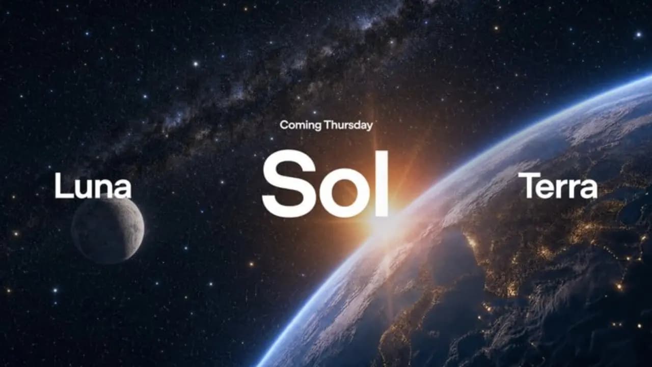 GPT-5.6 Sol、Terra 与 Luna 太空主题展示图